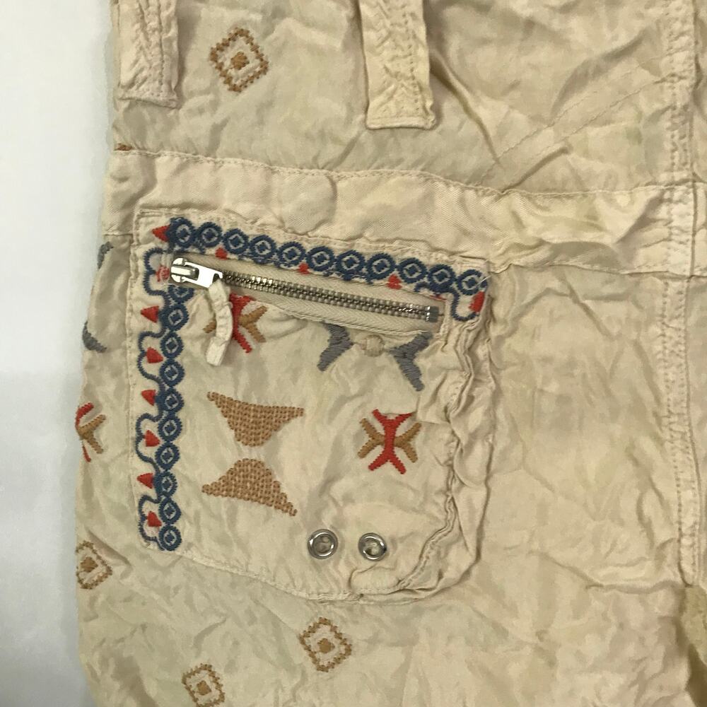 Johnny Was Shorts Size 4 Womens Cargo Embroidery Bohemian Beachy Southwest - Picture 11 of 13